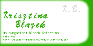 krisztina blazek business card